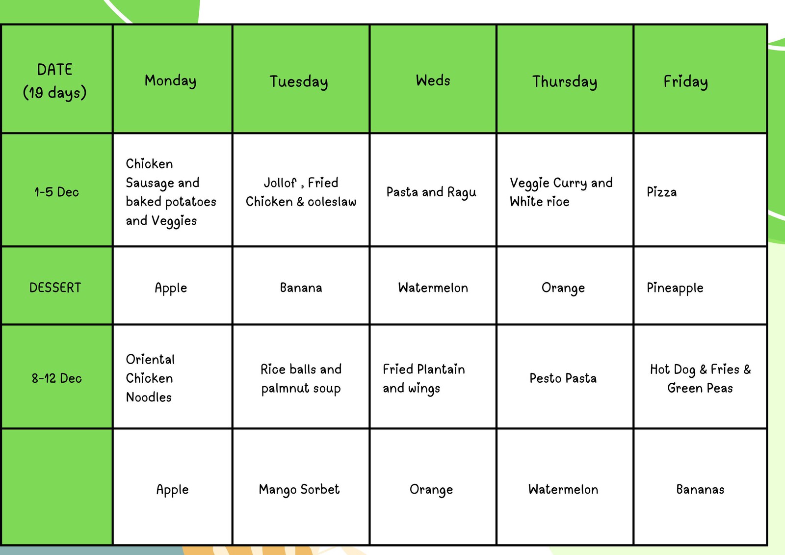 December GISA Food images 0