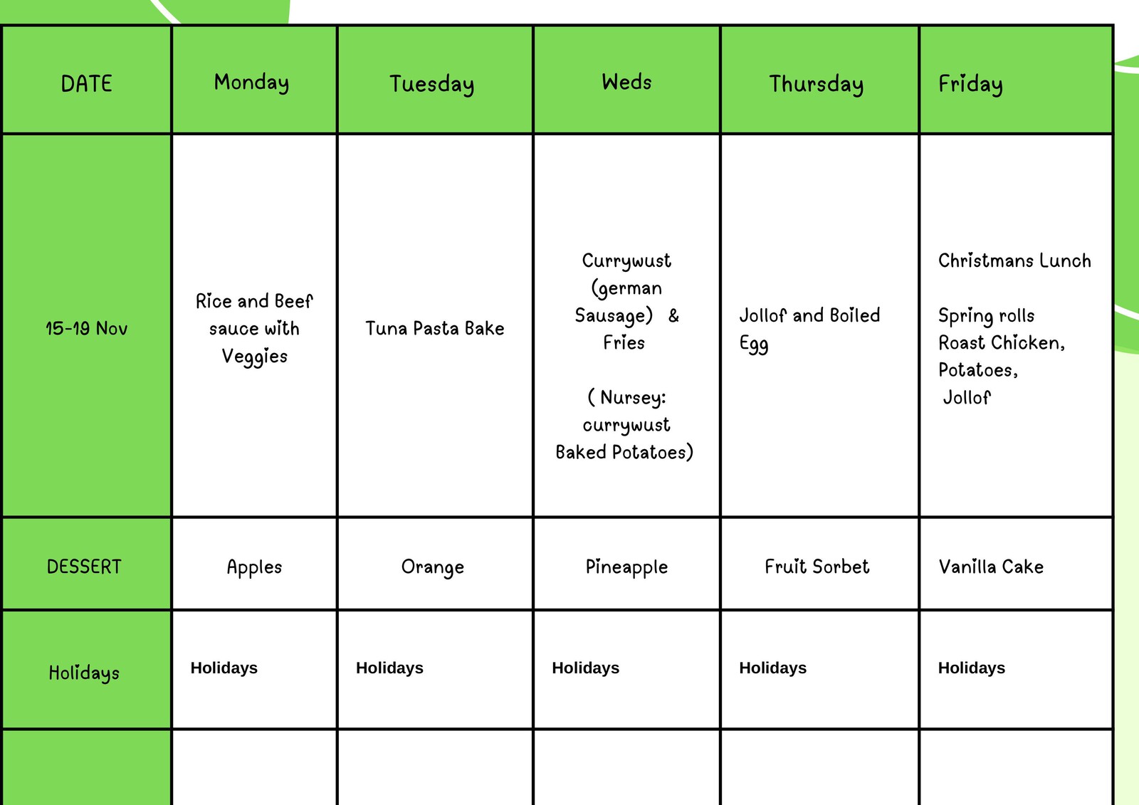 December GISA Food images 1