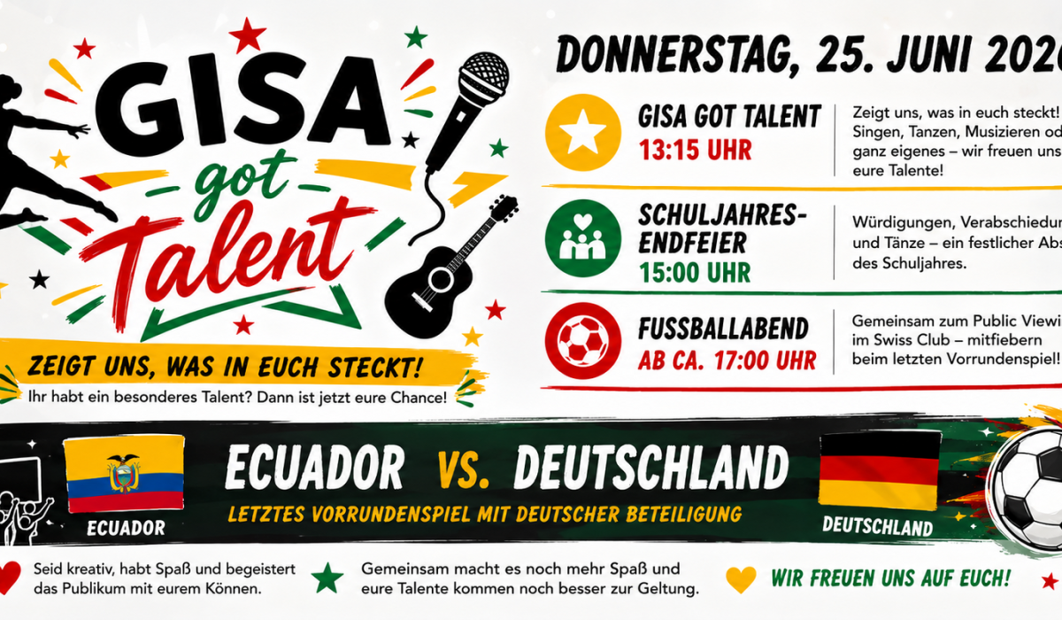 🎭 GISA Got Talent, Schuljahresabschluss und Fußballabend – ein besonderer Tag an der GISA